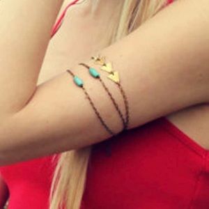 Turquoise layered arm bracelet